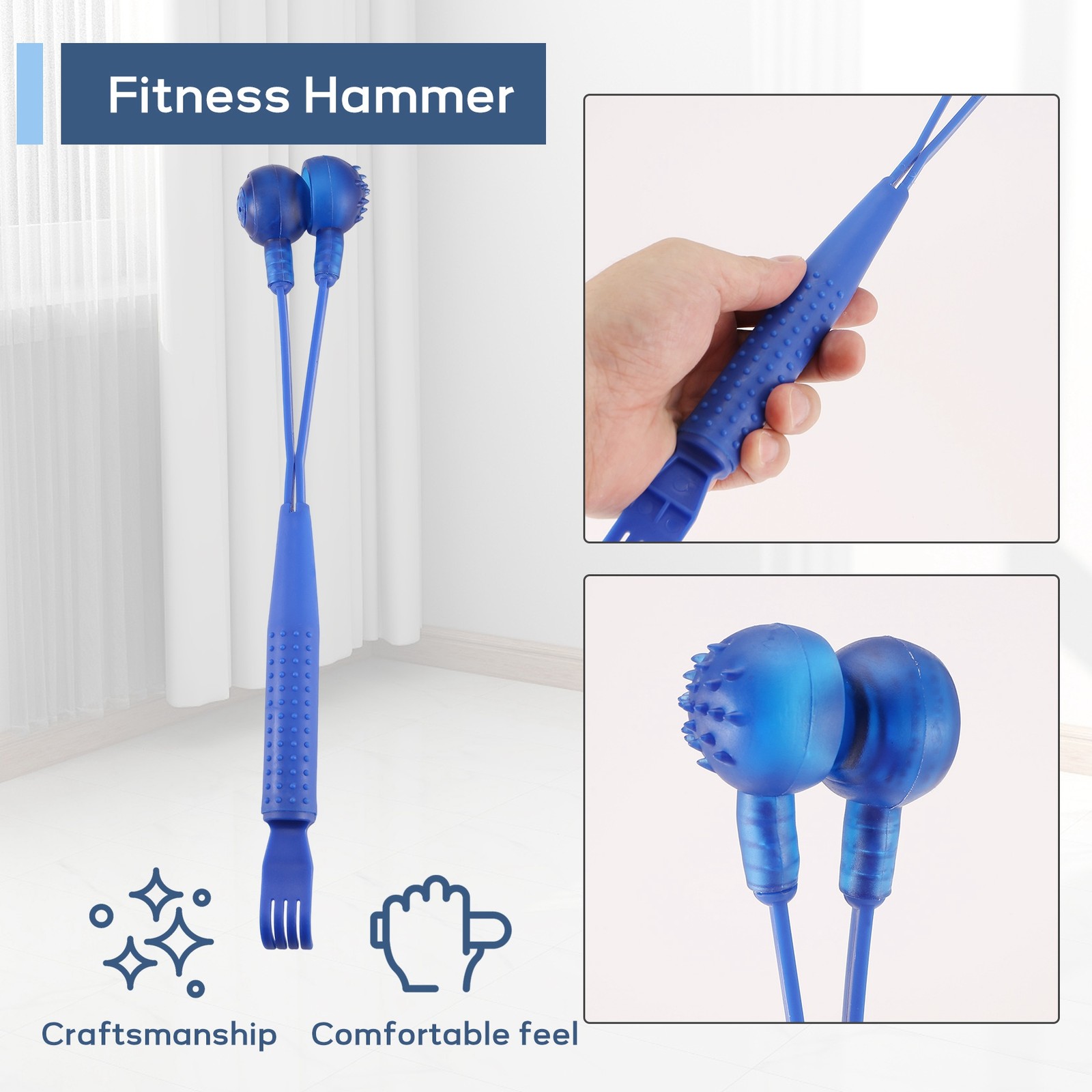 Plastic 2 in 1 Magnetic Hammer Knock Massager Back Scratcher N4G25196
