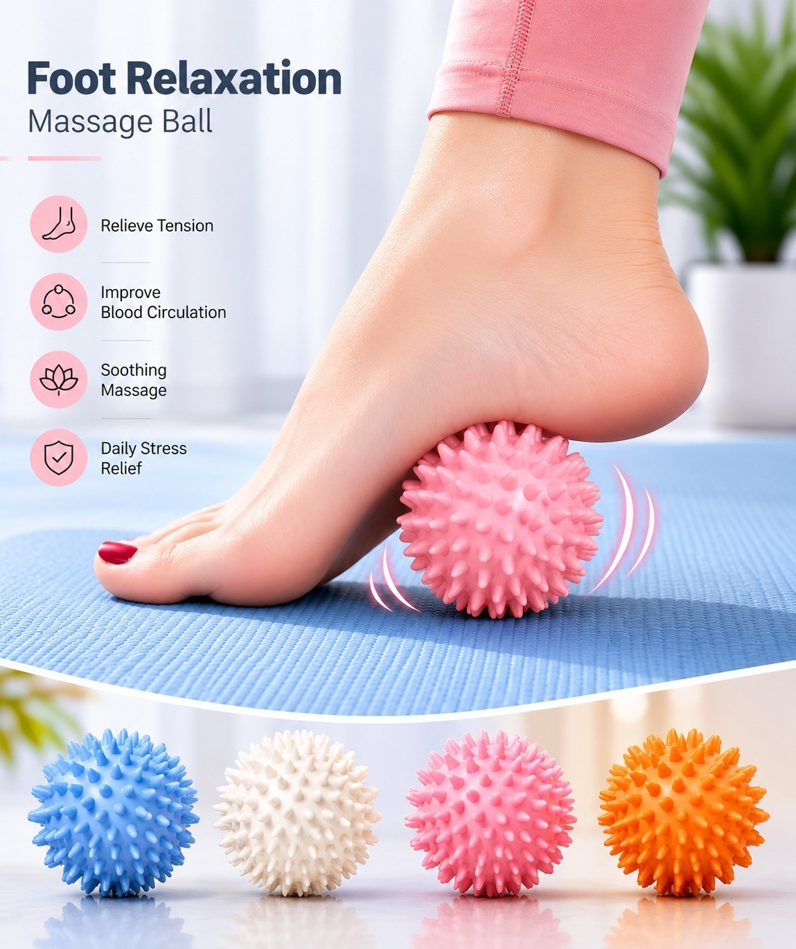 Spiky Massage Ball Trigger Point Foot Massager Body Deep Tissue Stress Relief