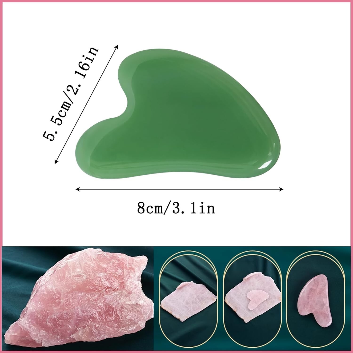 Gua Sha Jade Stone Gua Sha Massage Tool, Guasha Tool for Face and Body Skin Mass