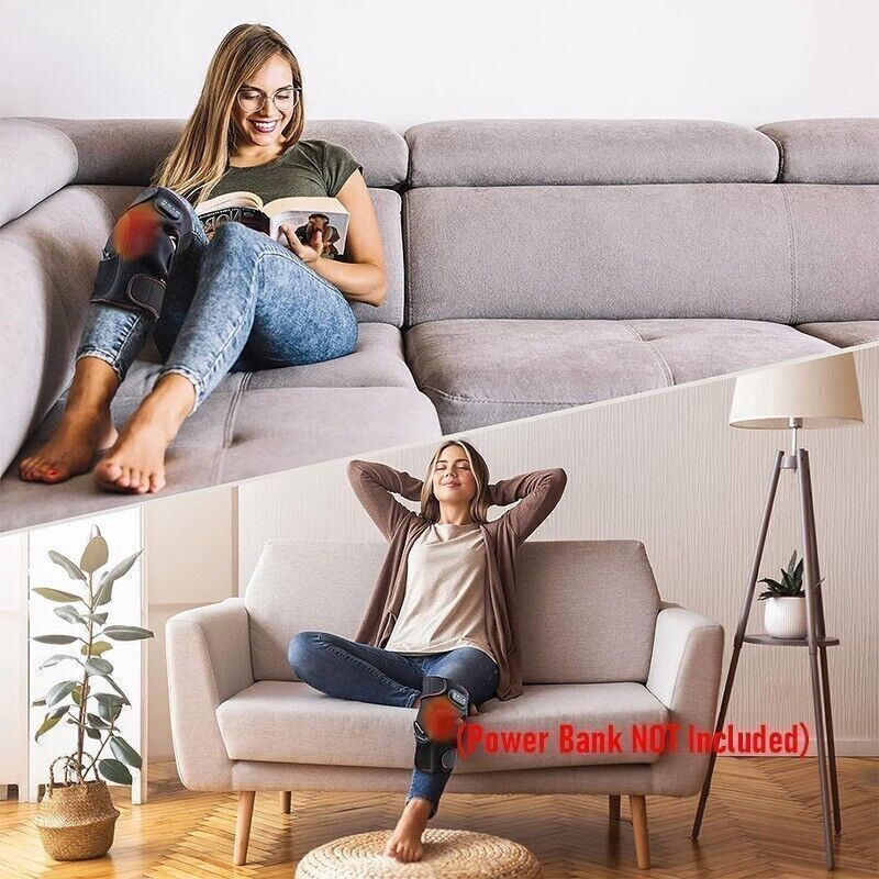 Electric Heating Massager Vibration Knee Joint Pad Brace Leg Therapy Pain Relief