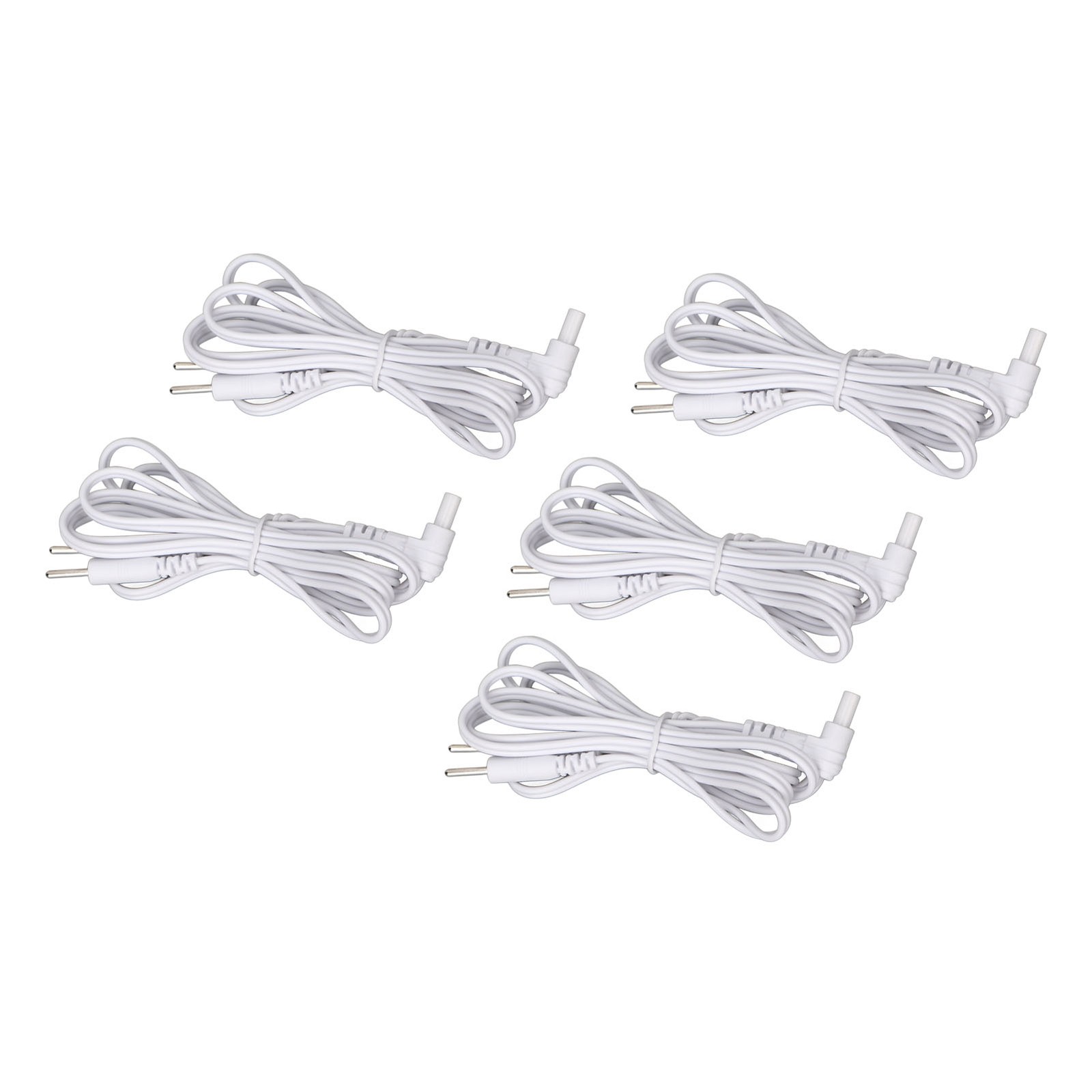 White 5pcs Replacement Electrode Wires 2.35mm 2 Pin Connector Electrodes WT
