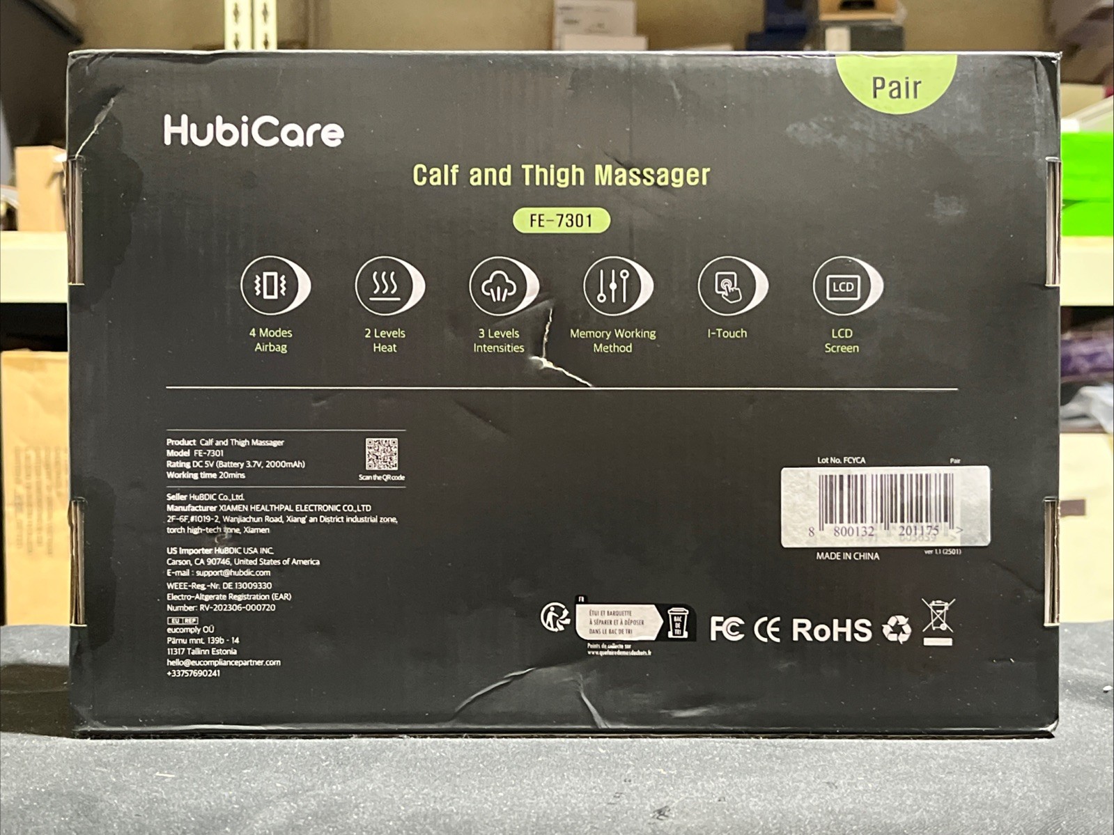 Hubicare Calf And Thigh Massager, #FE-7301. New. Open Box.