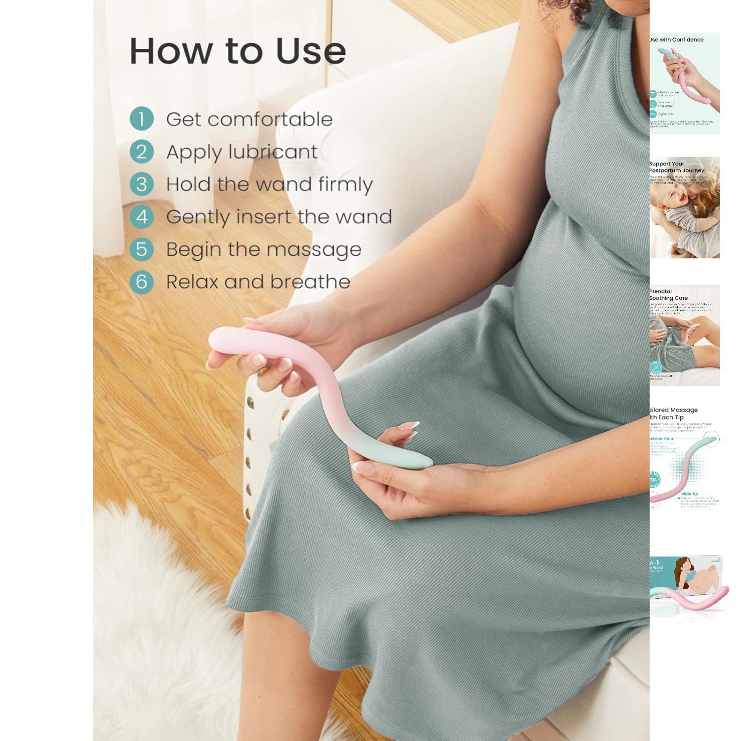 Gentle Pelvic Floor Muscle Massager for Pregnancy Labor & Postpartum Wellness