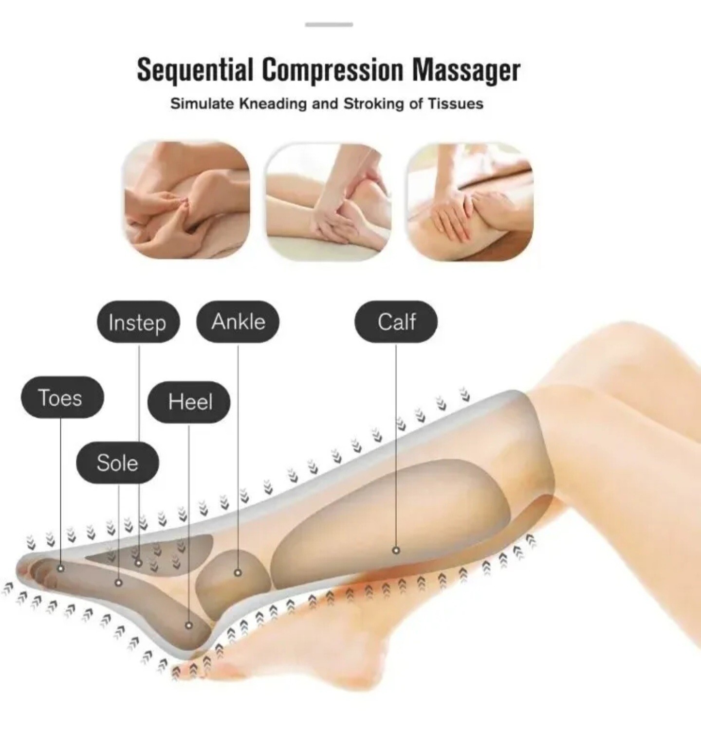 Fit King FT-009A Low Noise 2 Modes Professional Air Compression Leg Massager