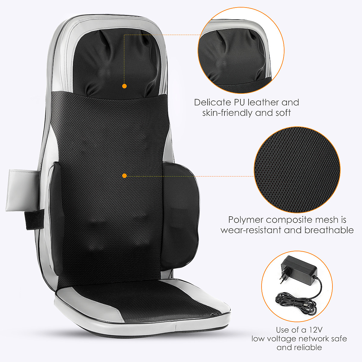 Back Massage Home Office Heated Neck Body Massager Chair Cushion For Seat Car
