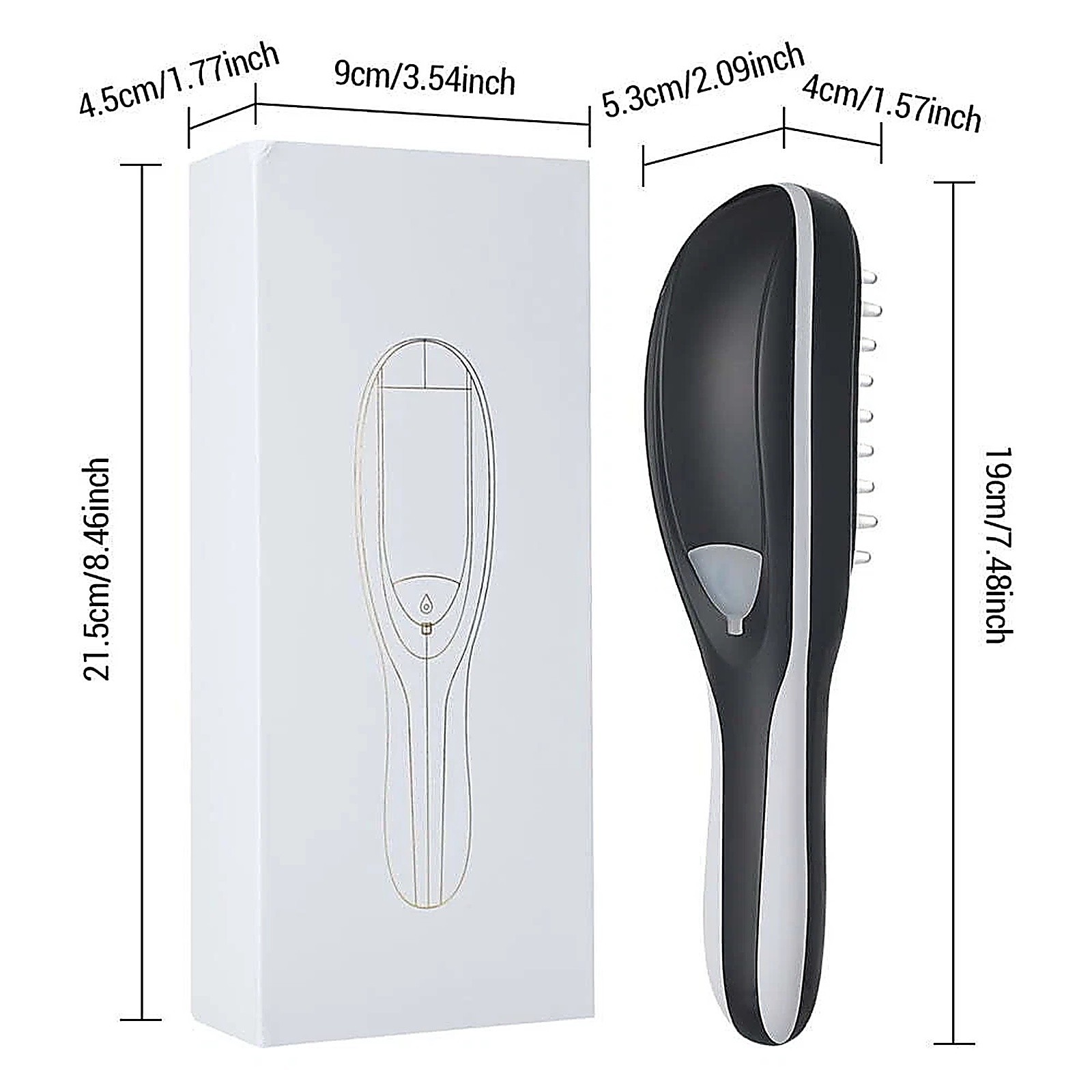 Electric Scalp Massager USB Rechargeable LED Red Blue Light Vibration Nano Spray