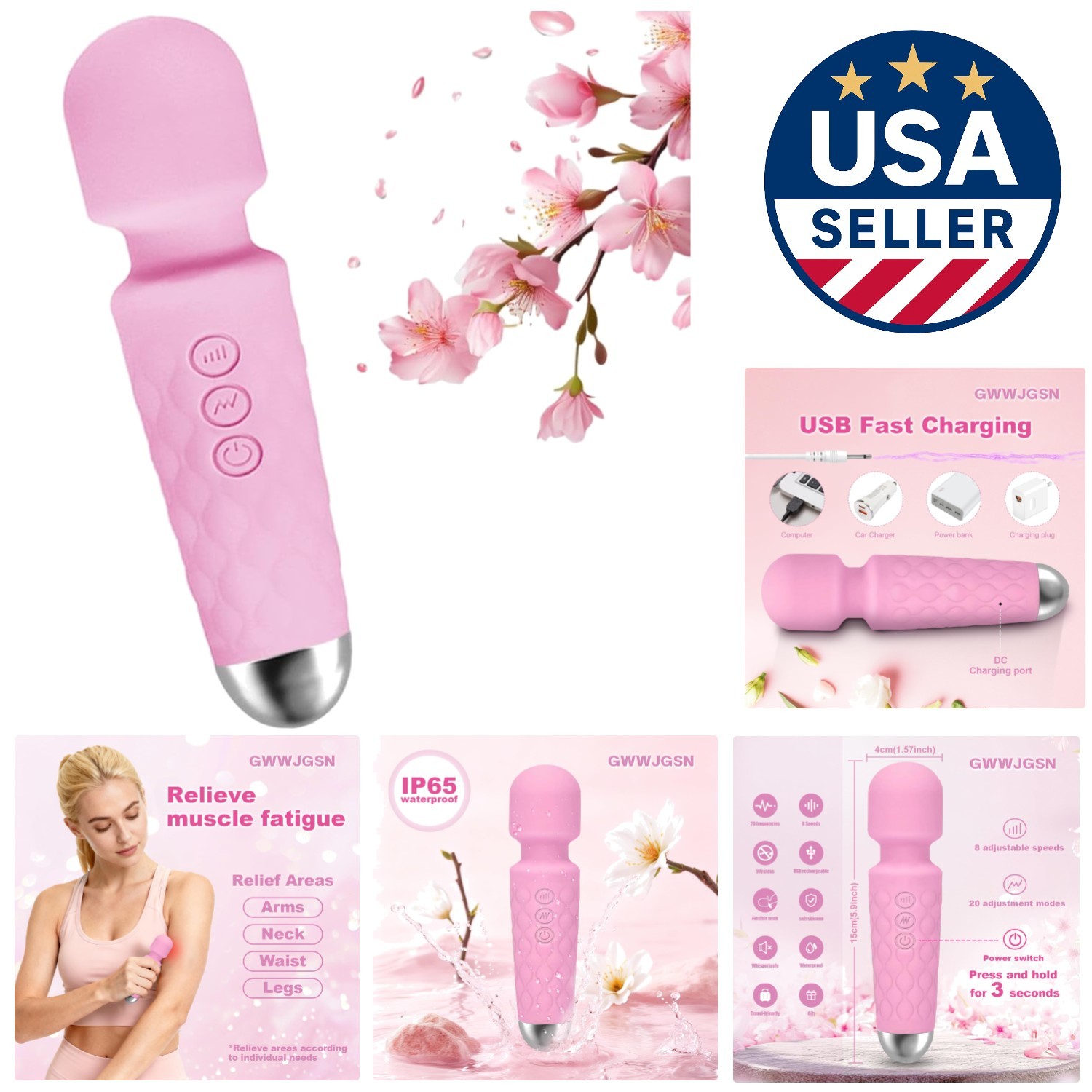 Portable Wireless Silicone Massager – 8 Speeds & 20 Modes for Total Relaxation