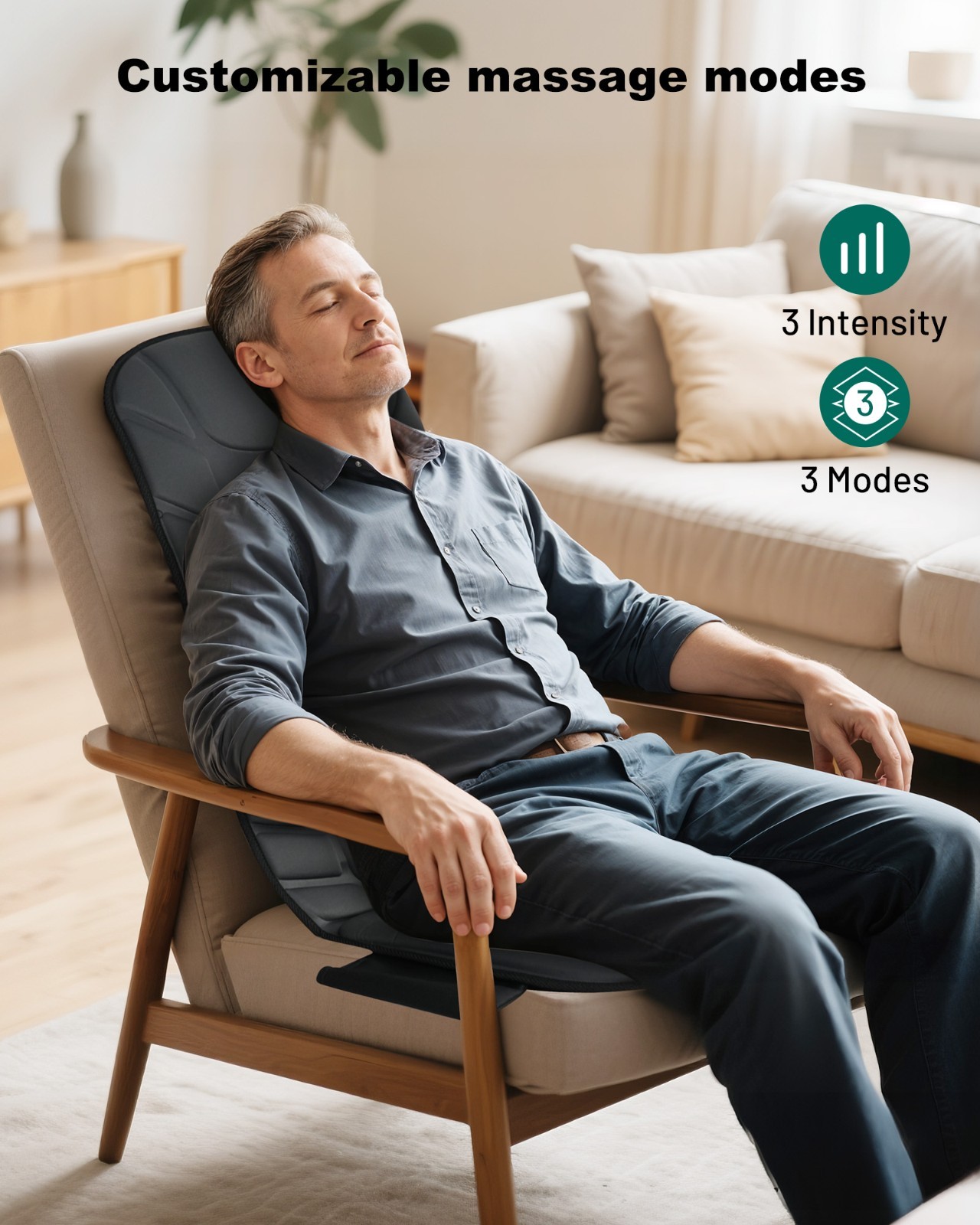 Snailax Massage Seat Cushion with Heat, Back Massager with Vibration, Gift