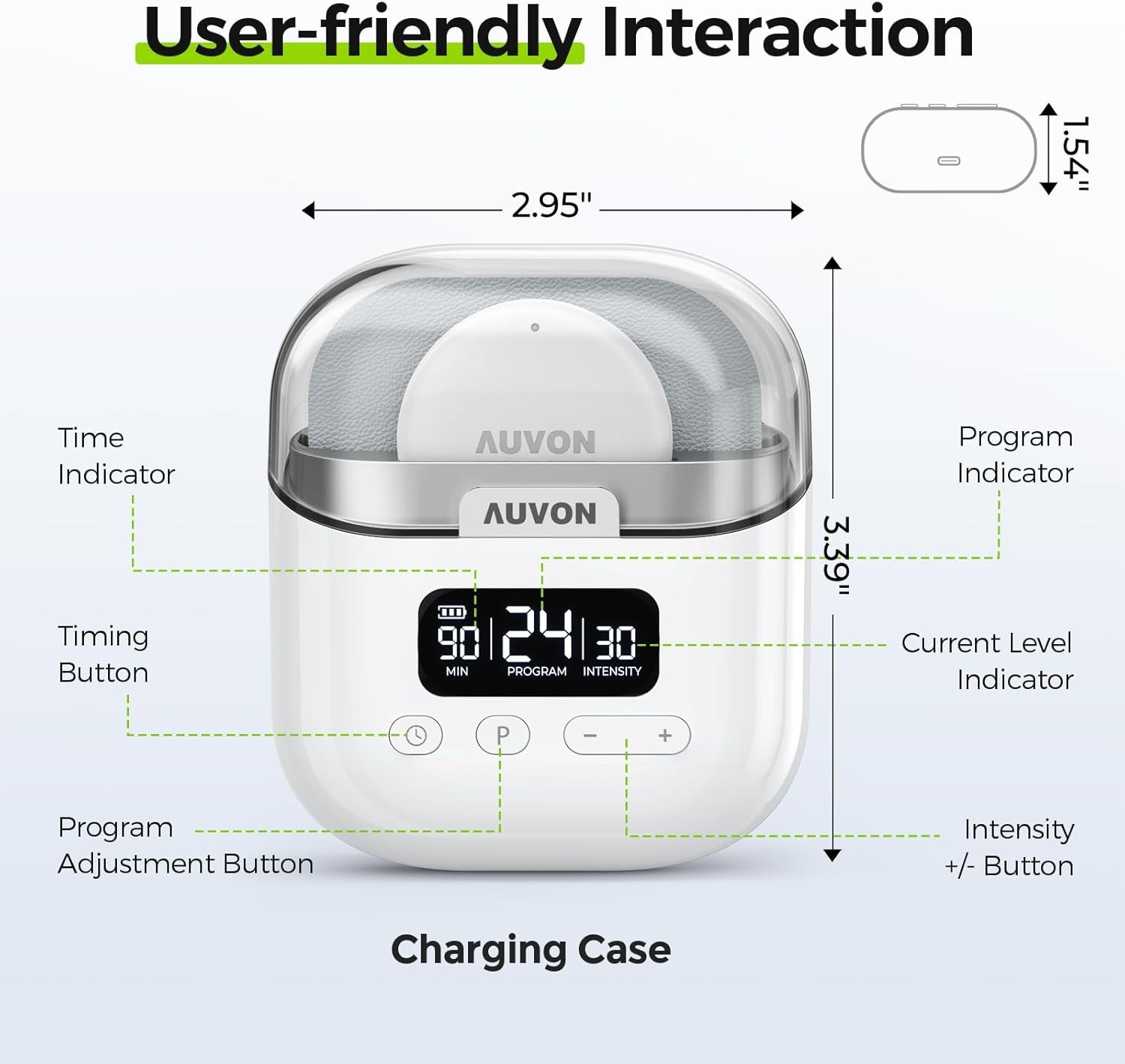 Wireless TENS Unit Muscle Stimulator Pain Relief Device w 24 Modes & Dual Pads