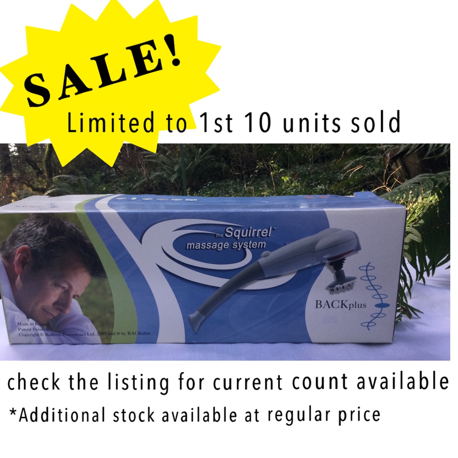 Squirrel Massage System by Redfern & BACKplus SQM-330 w/ 6 Attachments NIB