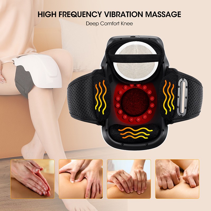 Heated Knee Massager with Vibration & Red Light Therapy Adjustable Knee Brace