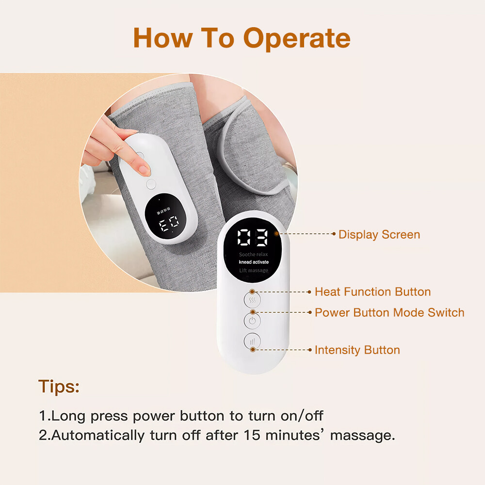 Leg & Foot Massager, Air Compression Leg Massager for Circulation & Pain Relief