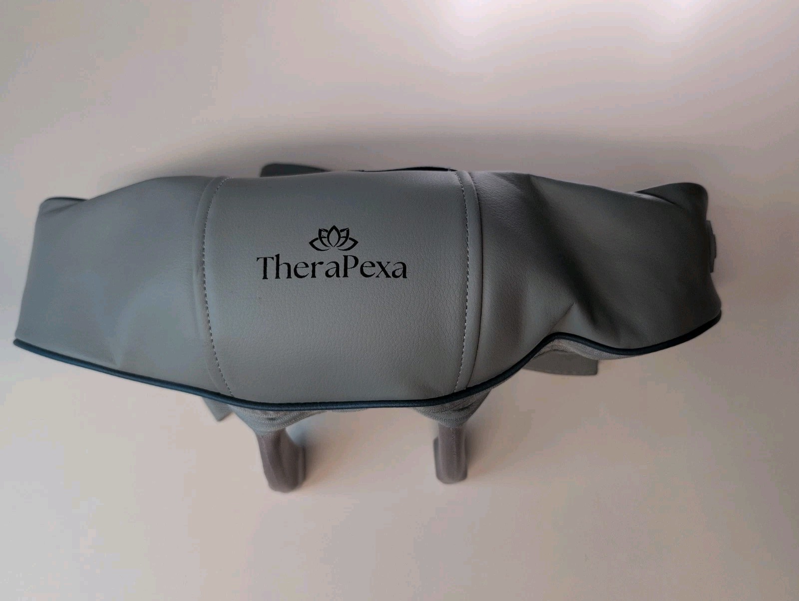 TheraPexa Heated Massage Cushion Electric 4 Heads Neck Shoulder Back Beige Gray