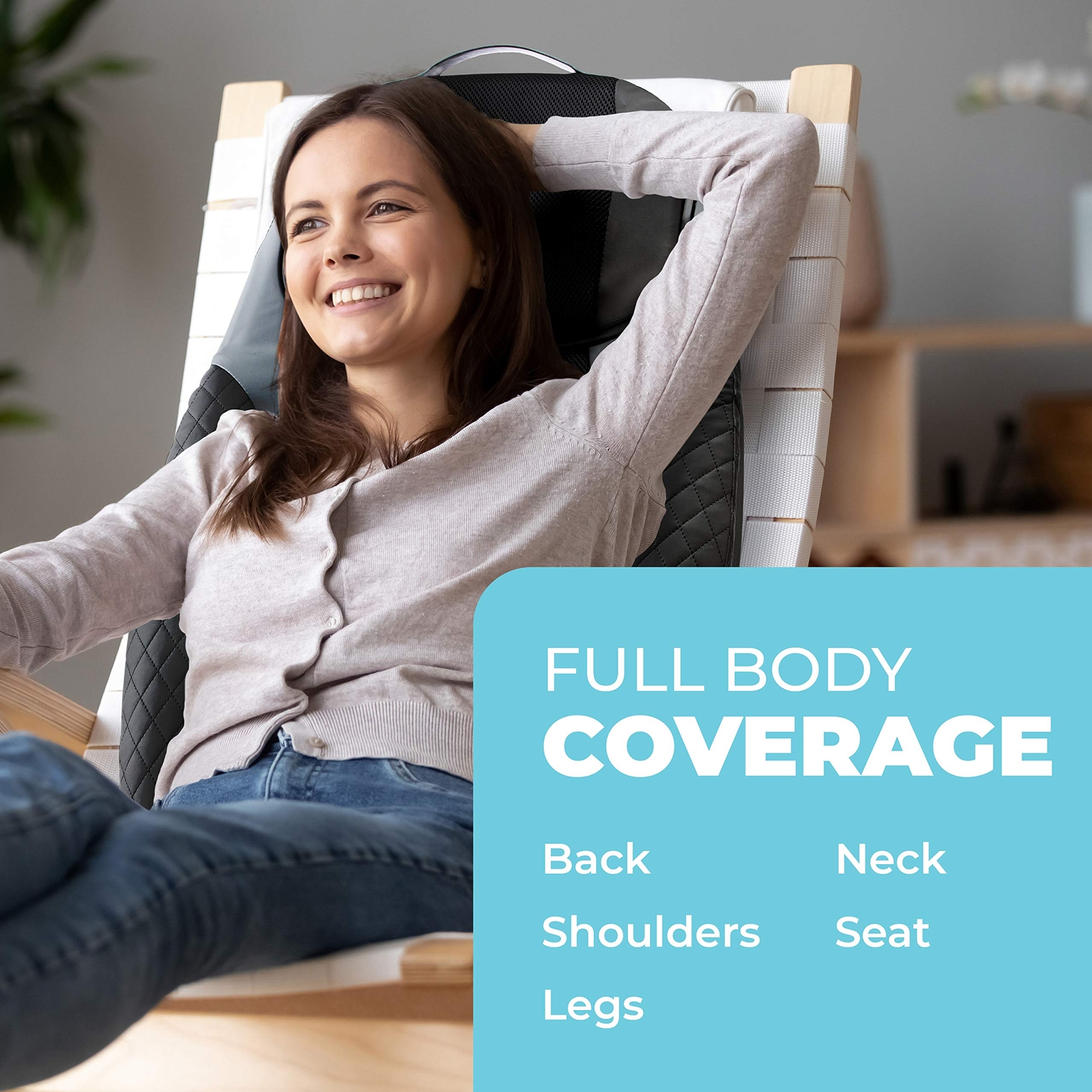 HoMedics 2-in-1 Shiatsu Massage Cushion and Cordless Body Massager, Removable