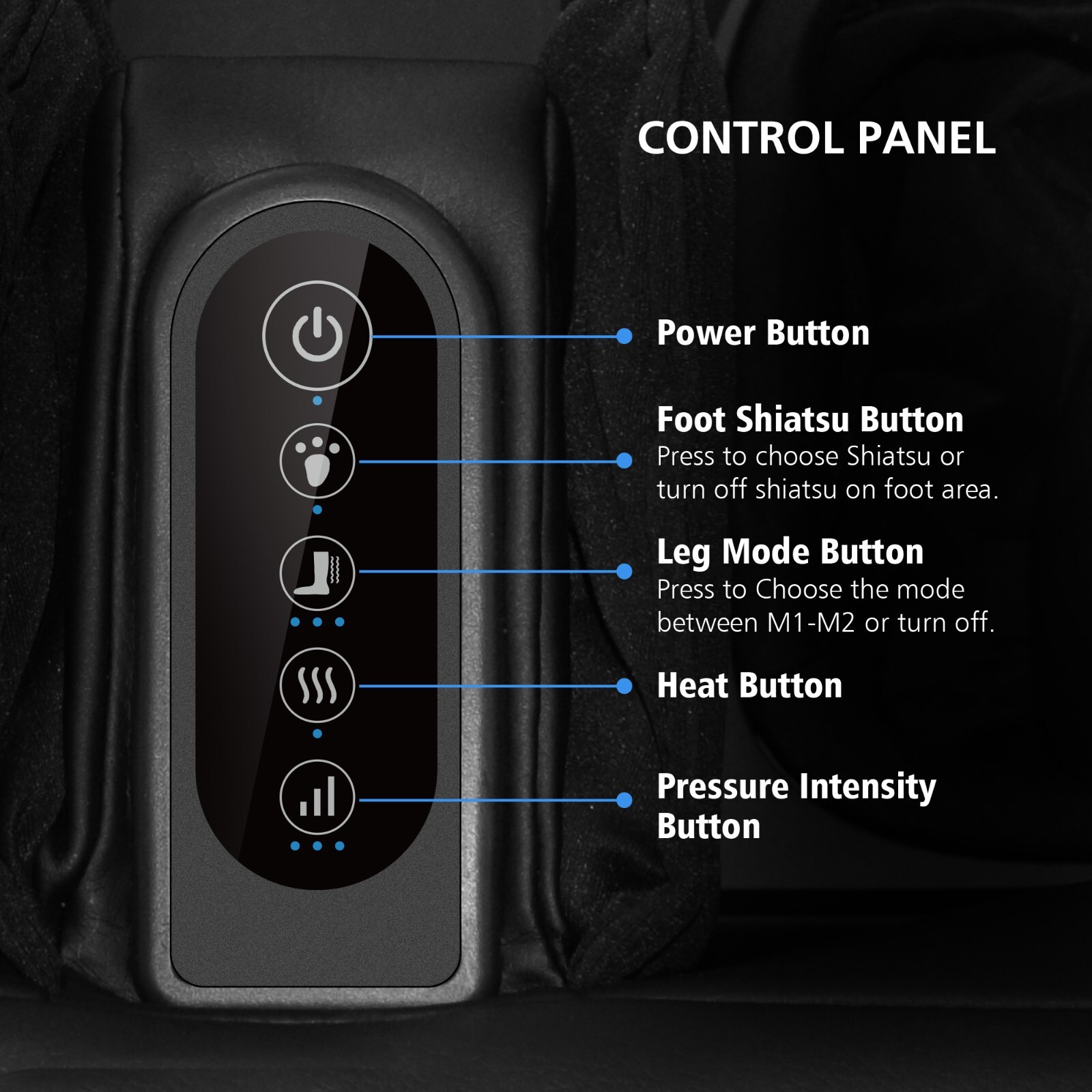 Comfier 2 in 1 Shiatsu Foot Massager Machine with Heat & Ottoman Foot Rest Black