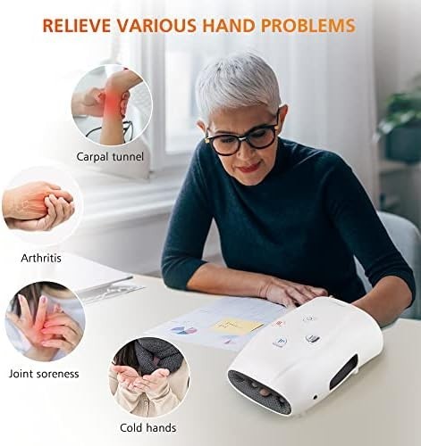 NEW IN BOX Snailax Hand Massager – Heat, Compression, Cordless, 3 level – Medium