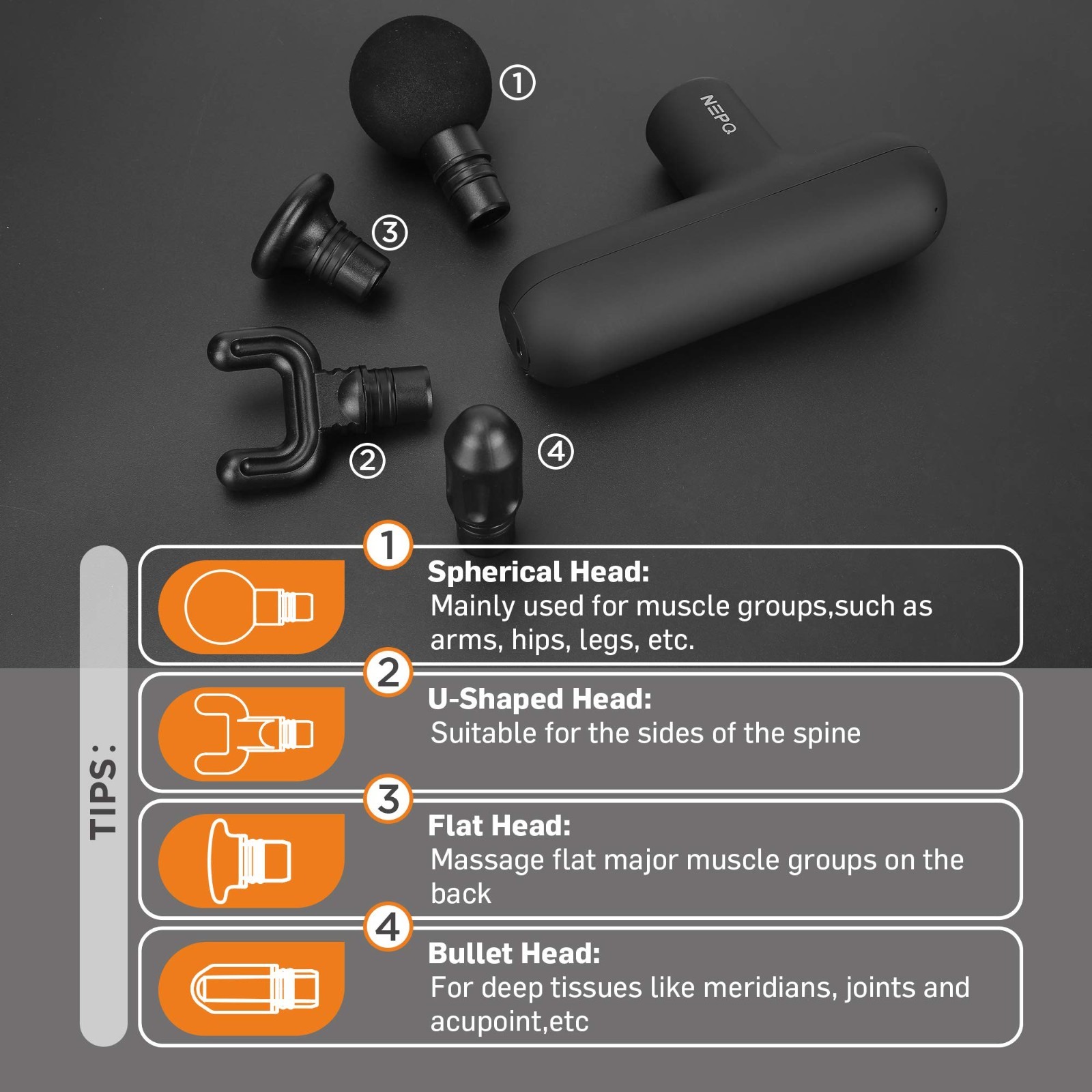Portable Mini Massage Gun – Deep Tissue Percussion Massager for Pain Relief, 4 H