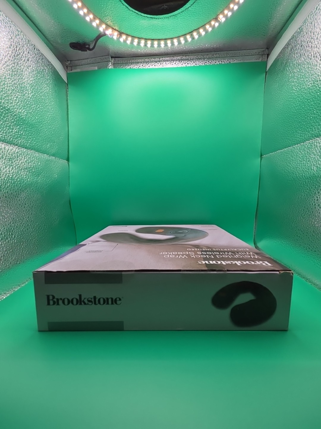 Brookstone Weighted Neck Wrap With Wireless Speaker Eucalyptus Infused Salt