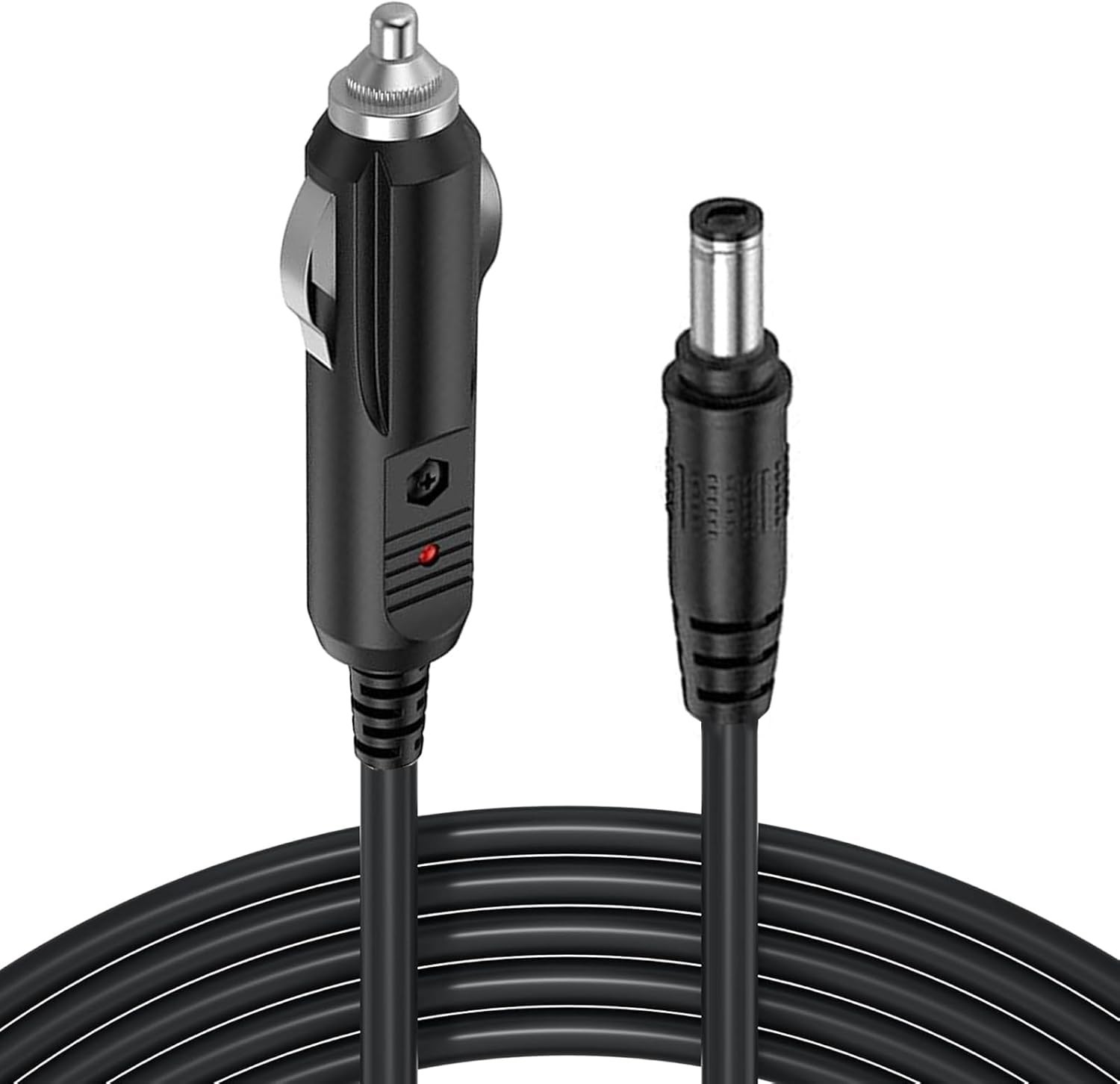 12V Car Adapter Cable 6.5ft for Comfier Neck Back Massage Cushion Black Plastic