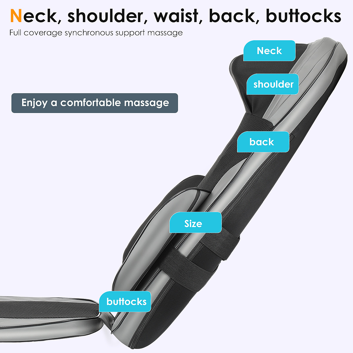Back Massage Home Office Heated Neck Body Massager Chair Cushion For Seat Car