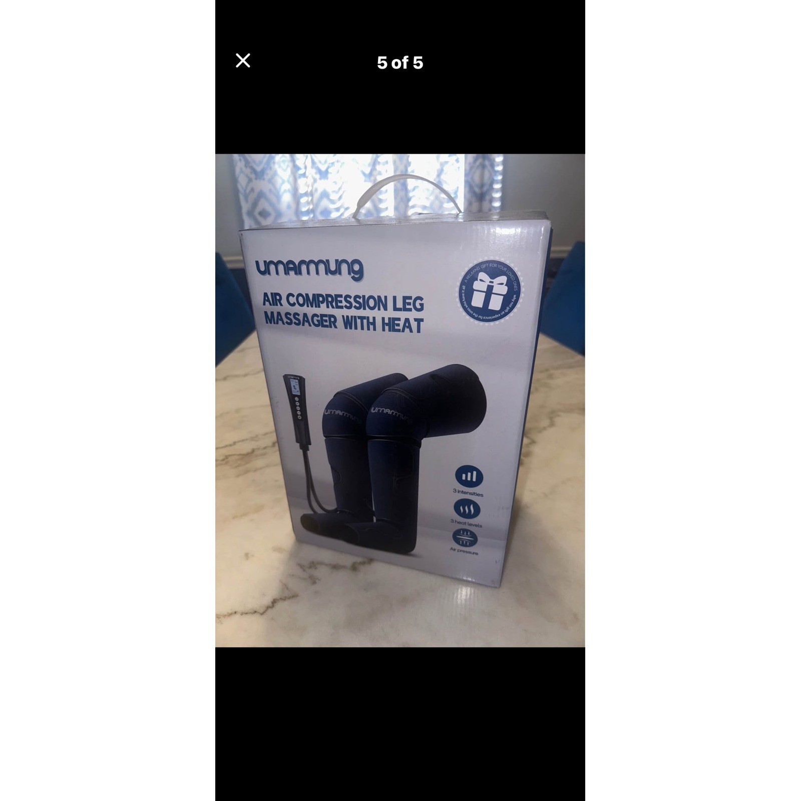 Umarmung Air Compression Leg Massager with Heat LF-FT005 One Size New In Box