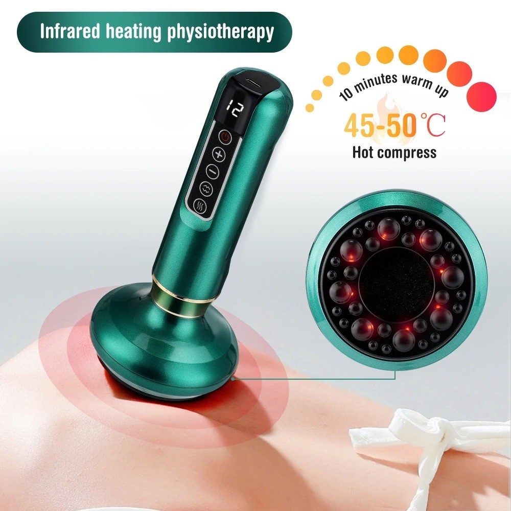 Smart Heating Vacuum Cupping Massager Meridian Gua Sha Cellulite Therapy