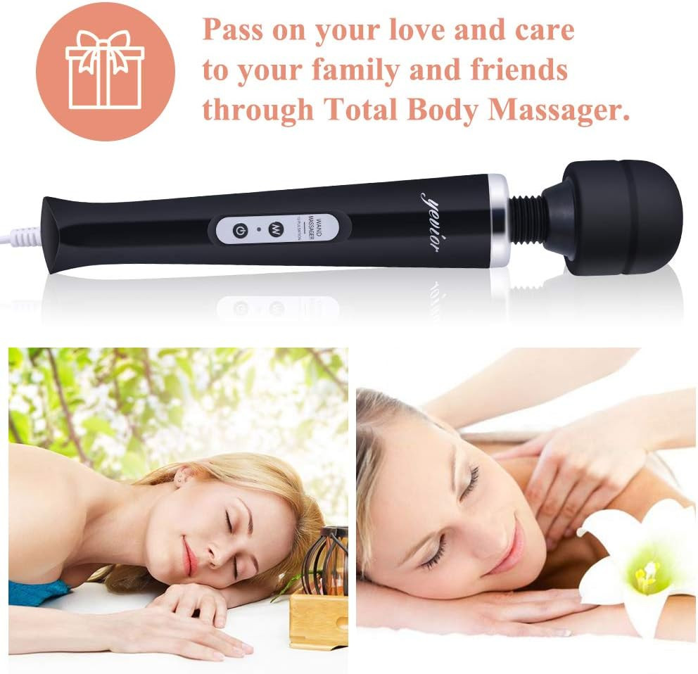Wired Powerful Handheld Massager with 10 Pulse Settings Strong Vibration for Wom