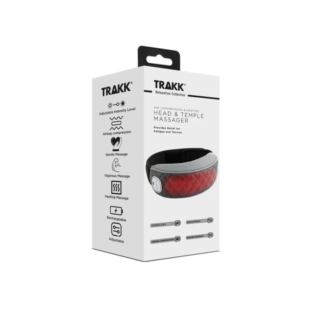 Trakk Head Temple Massager Air Compression Heat Rechargeable Migraine Fatigue