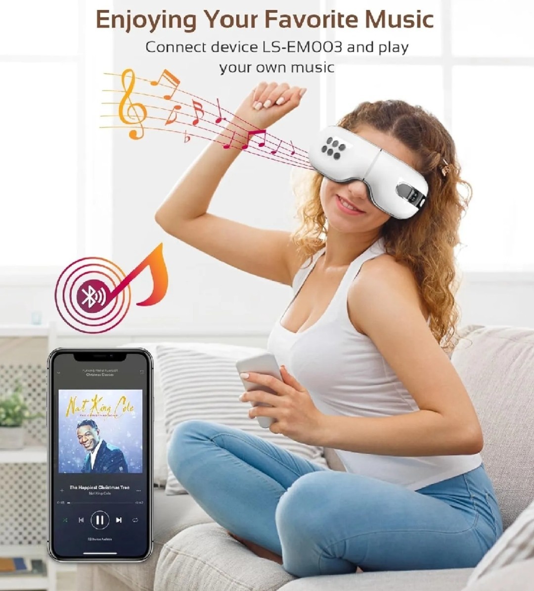 Smart Eye Massager – Heating & Cooling Therapy with Bluetooth Music Support