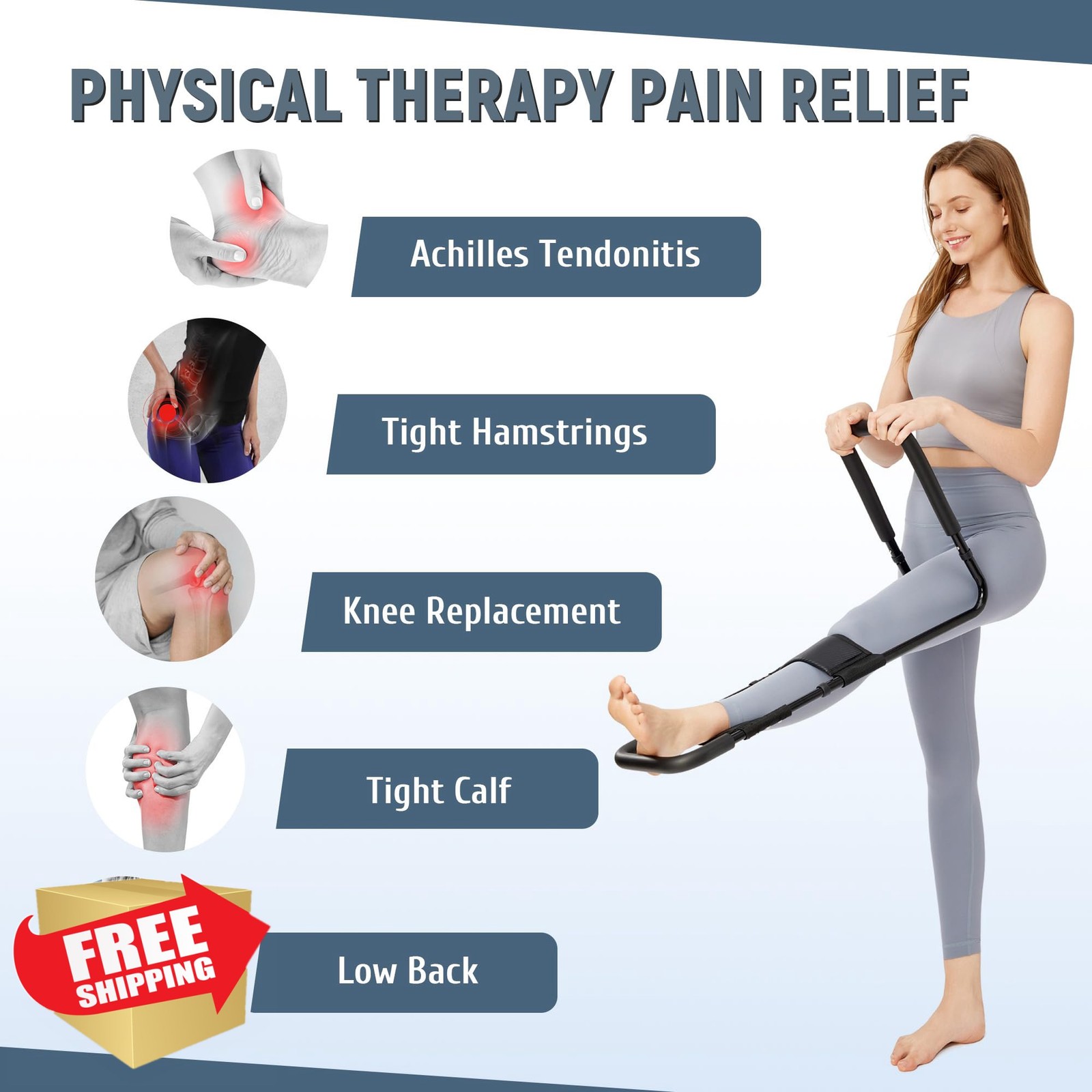 PressLoo Hamstring Stretcher for Knee Extension and Pain Relief, Adjustable L…