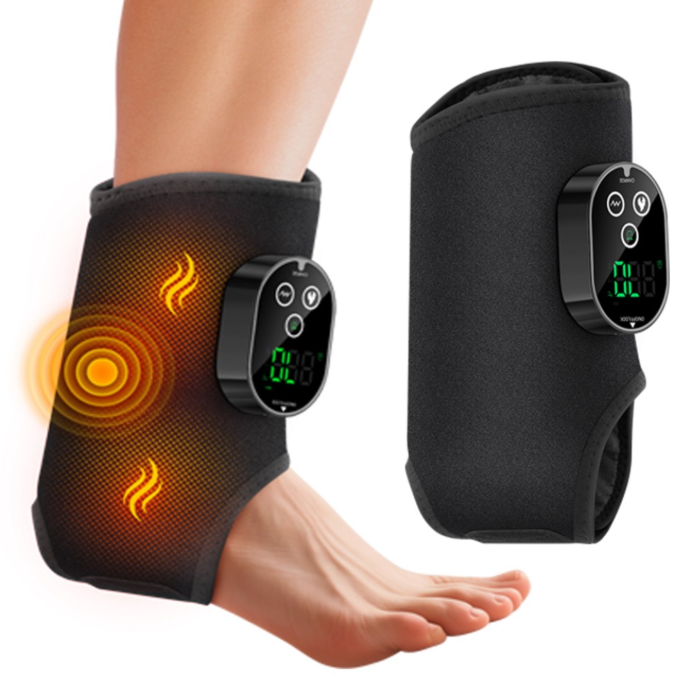 Electric Foot Ankle Massager Relieve Ankle Pain 6 Heat Levels, 3 Vibration Modes