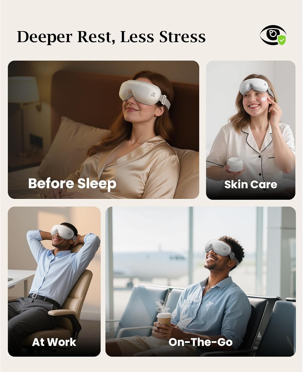 Bob and Brad Smart Eye Massager with Remote Relax Heated Mask FSA/HSA Eligibe