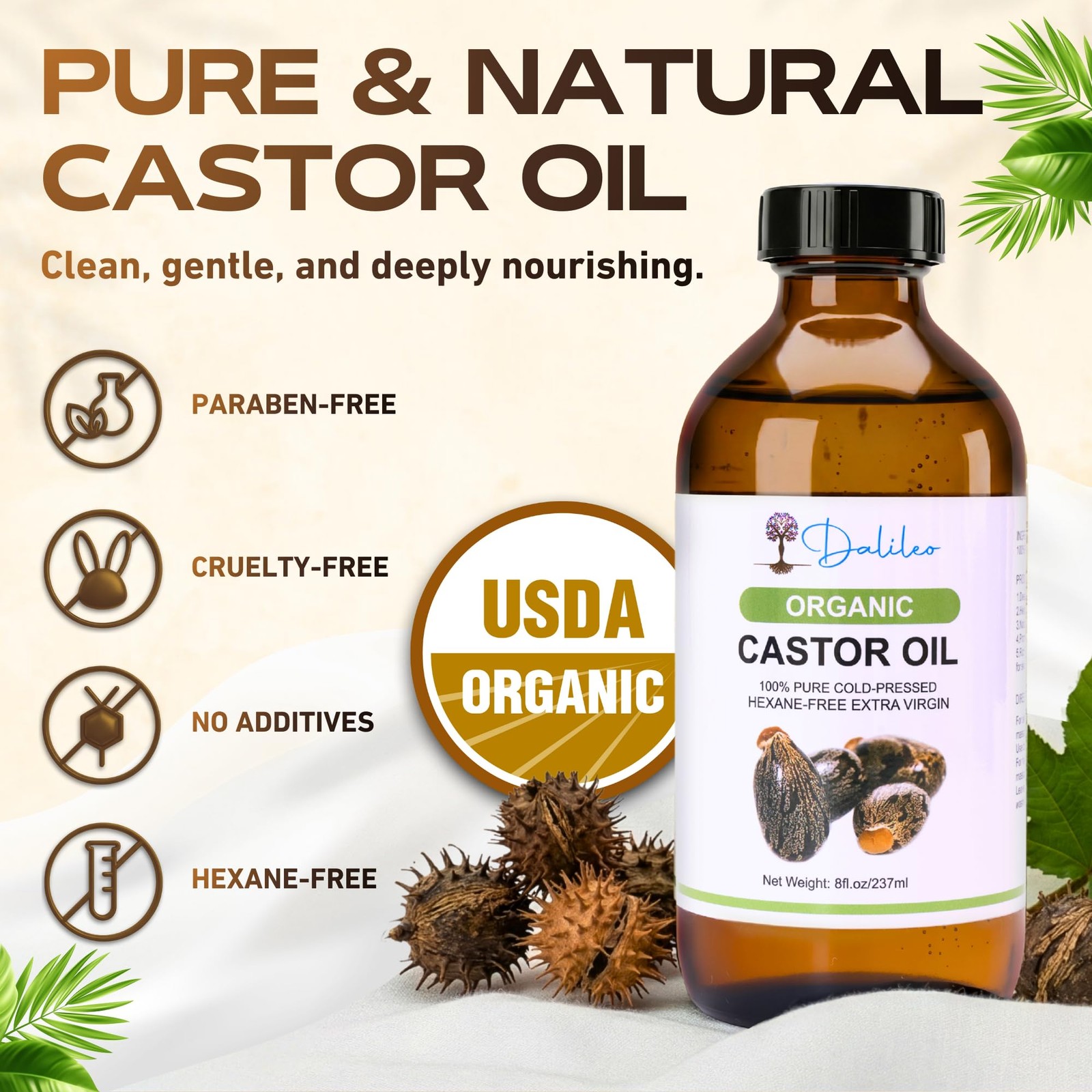 Organic Castor Oil Pack Wrap Kit – 8oz Cold Pressed Oil with Abdominal & Neck…