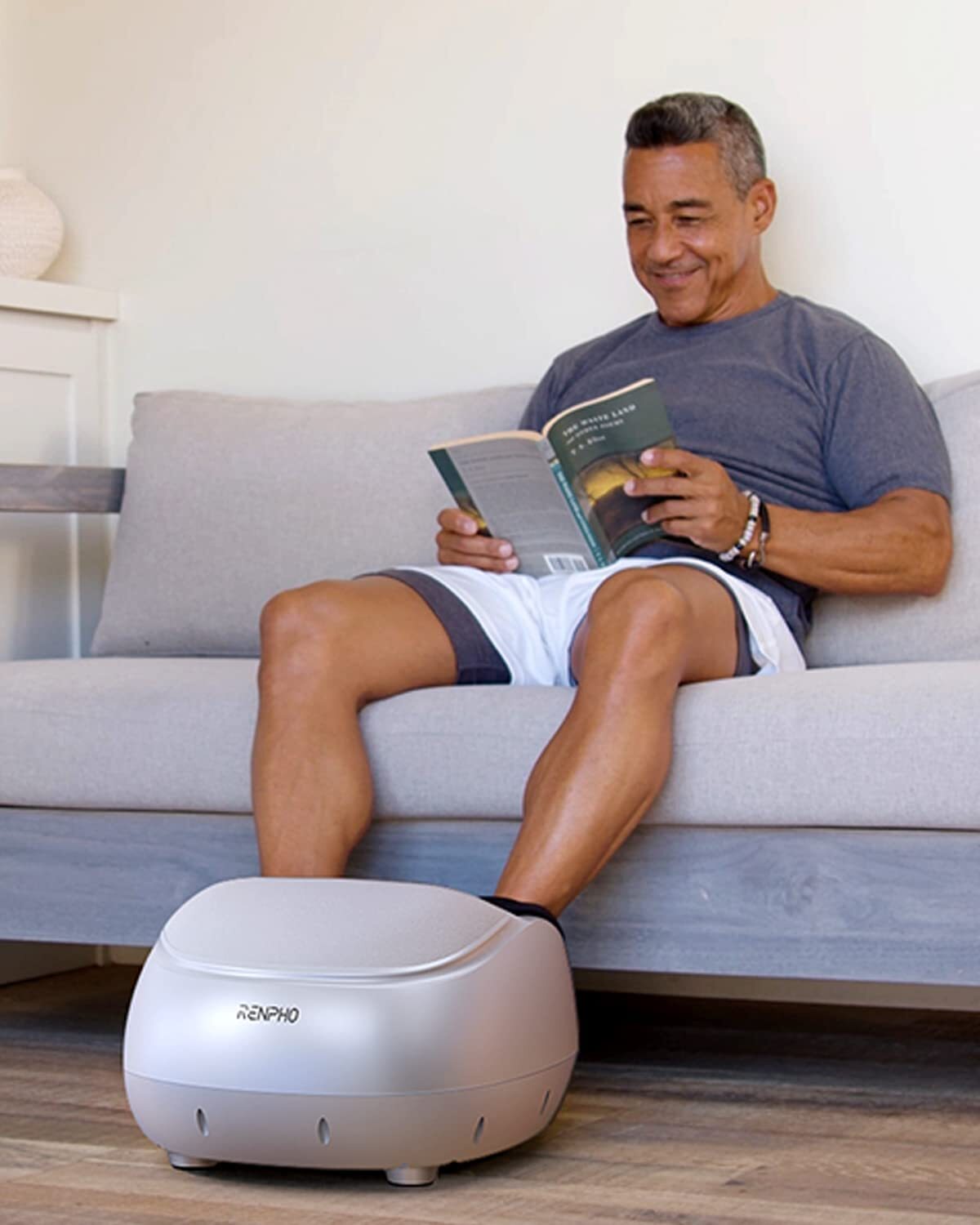 Renpho Foot Massager Machine with Heat – White | Brand New