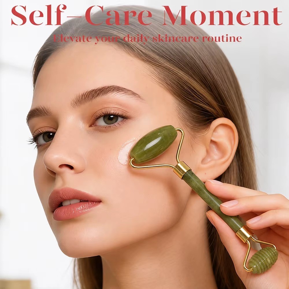 3 Pcs Jade Roller Gua Sha Set-Shaped Comb, Manual Beauty Tools for Face