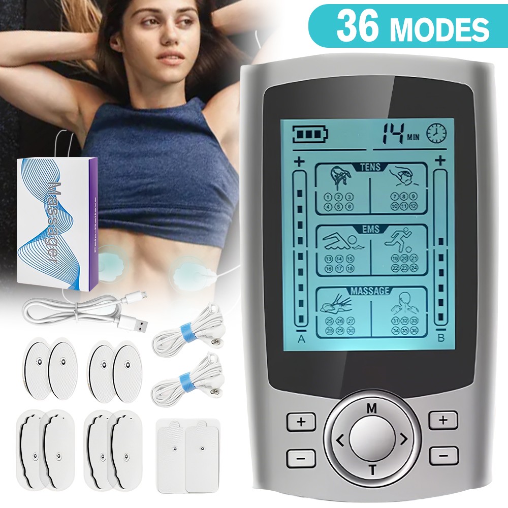 Tens Unit Muscle Stimulator Machine EMS Pulse Massager 36 Modes for Pain Relief