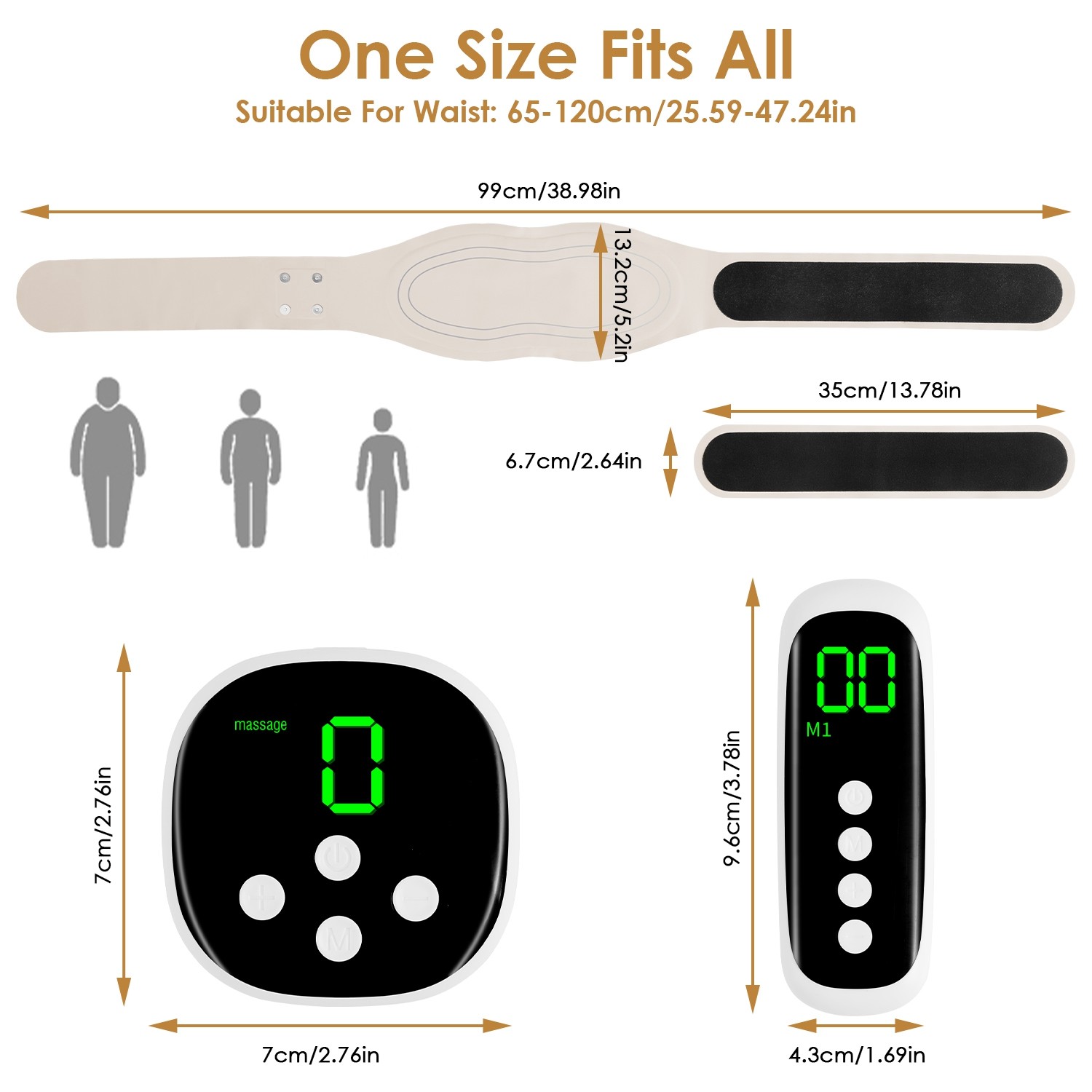 Remote Lower Back Vibrating Massager 8 Modes Cordless Heating Pad Infrared