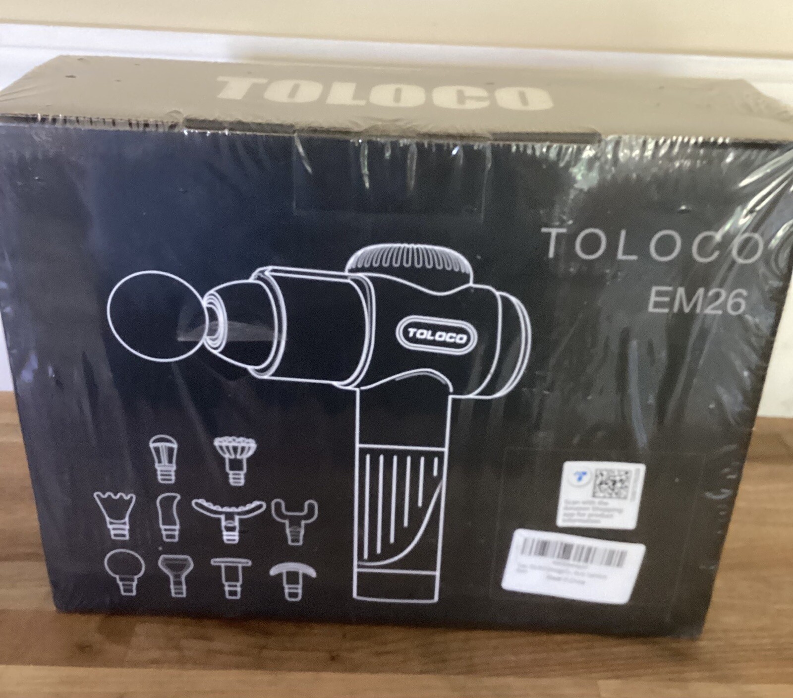 Toloco EM26 Handheld Cordless Percussion Portable Massage Gun Black Brand New