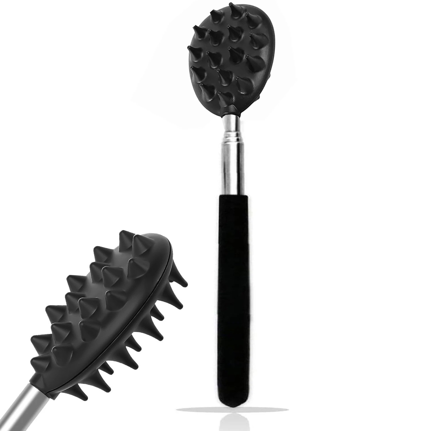 Extendable Cactus Back Scratcher with 1/4-inch & 1/2-inch Spikes, Retractable On