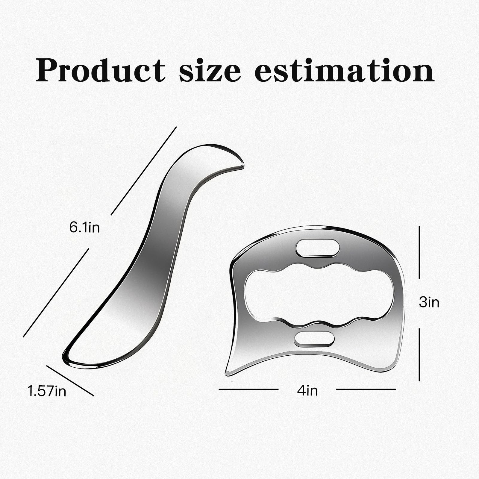 2-in-1 Stainless Steel Gua Sha Muscle Scraper Large, Color