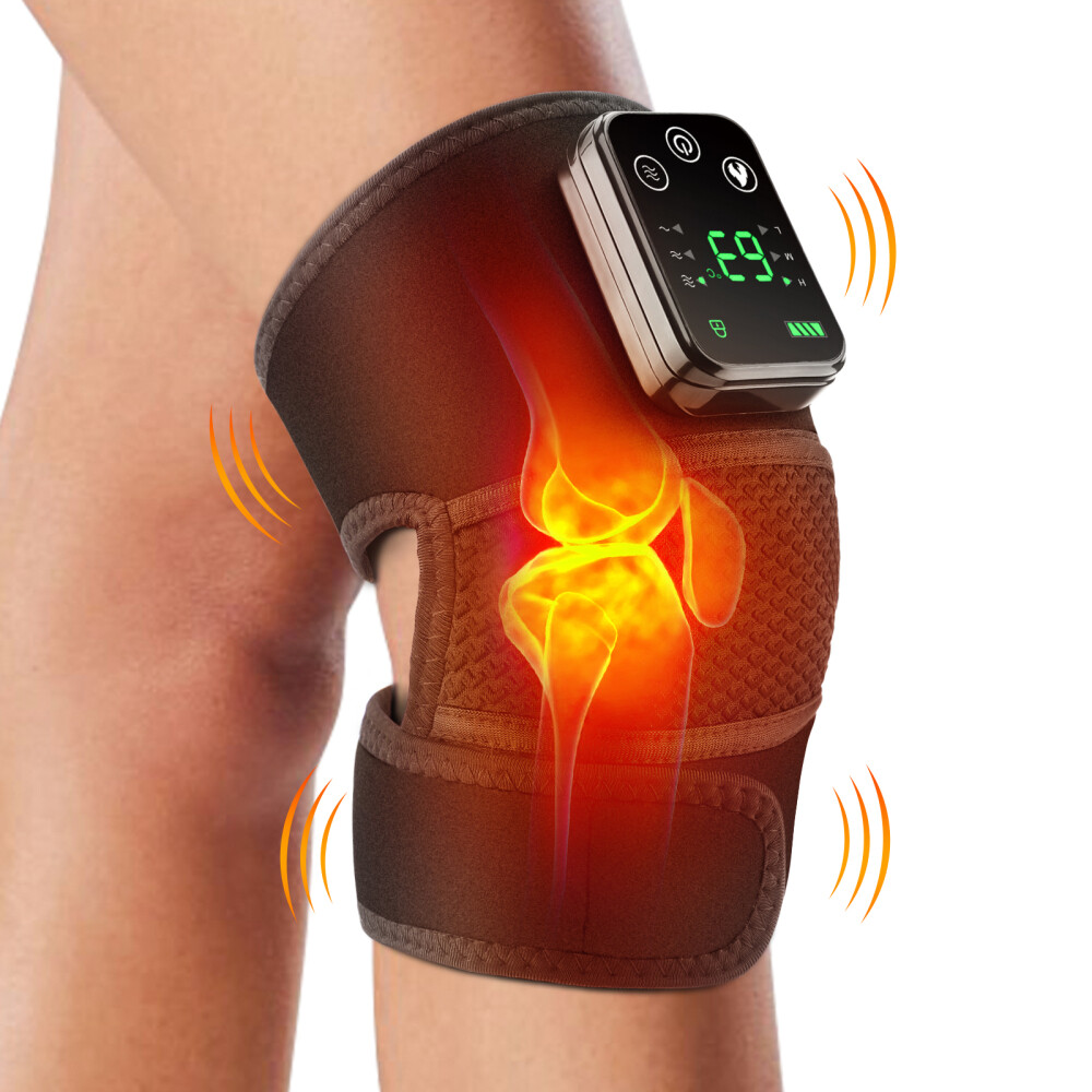 1/2x Heated Vibration Massager 3in1 Knee Elbow Shoulder Pad 3 Heating Vibration