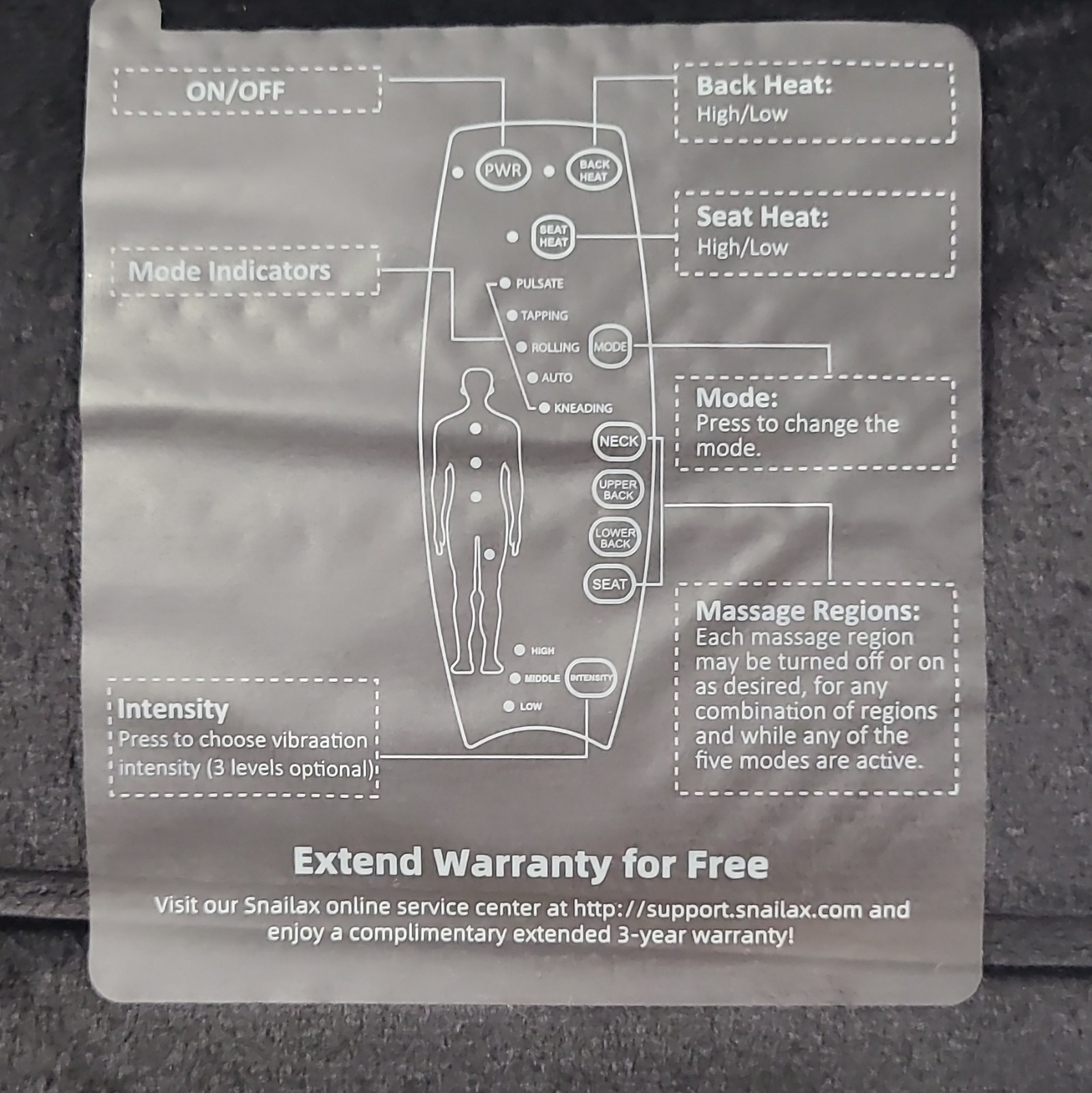 Snailax SL-126B-APP 10 Motor Massage Cushion with Heat for Neck/Back/Seat