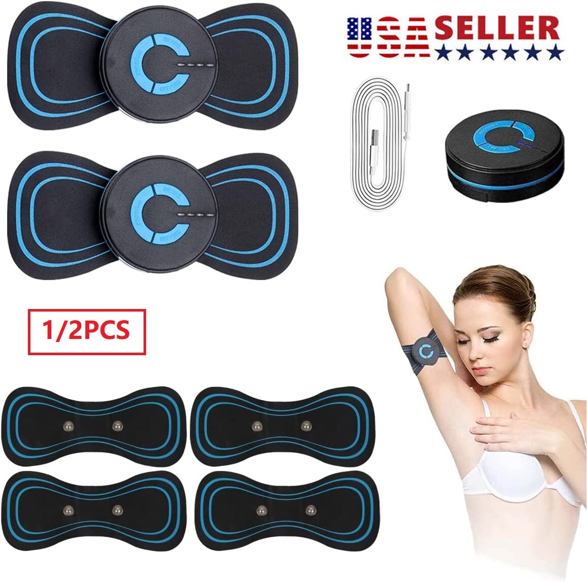 Portable EMS Mini Electric Neck Back Massager Cervical Massage Patch Stimulator