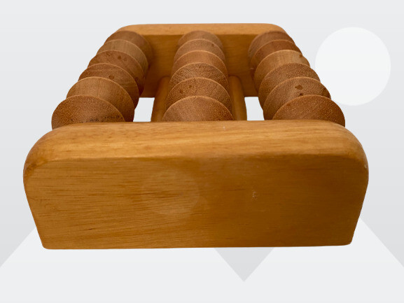 Vintage 18 Spool Hardwood Roller 6″x4.5″ Foot Massager Made In Taiwan