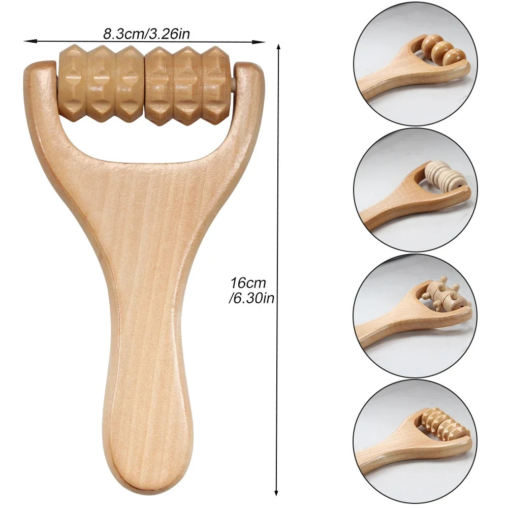 1Pcs Massage Rollers Wooden Neck Roller Massager Wooden Trigger Point Roller.