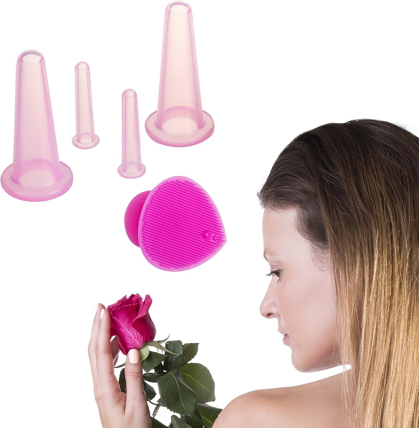 Double Chin Reducer & Anti-Aging Face Cupping System with Silicone Cups