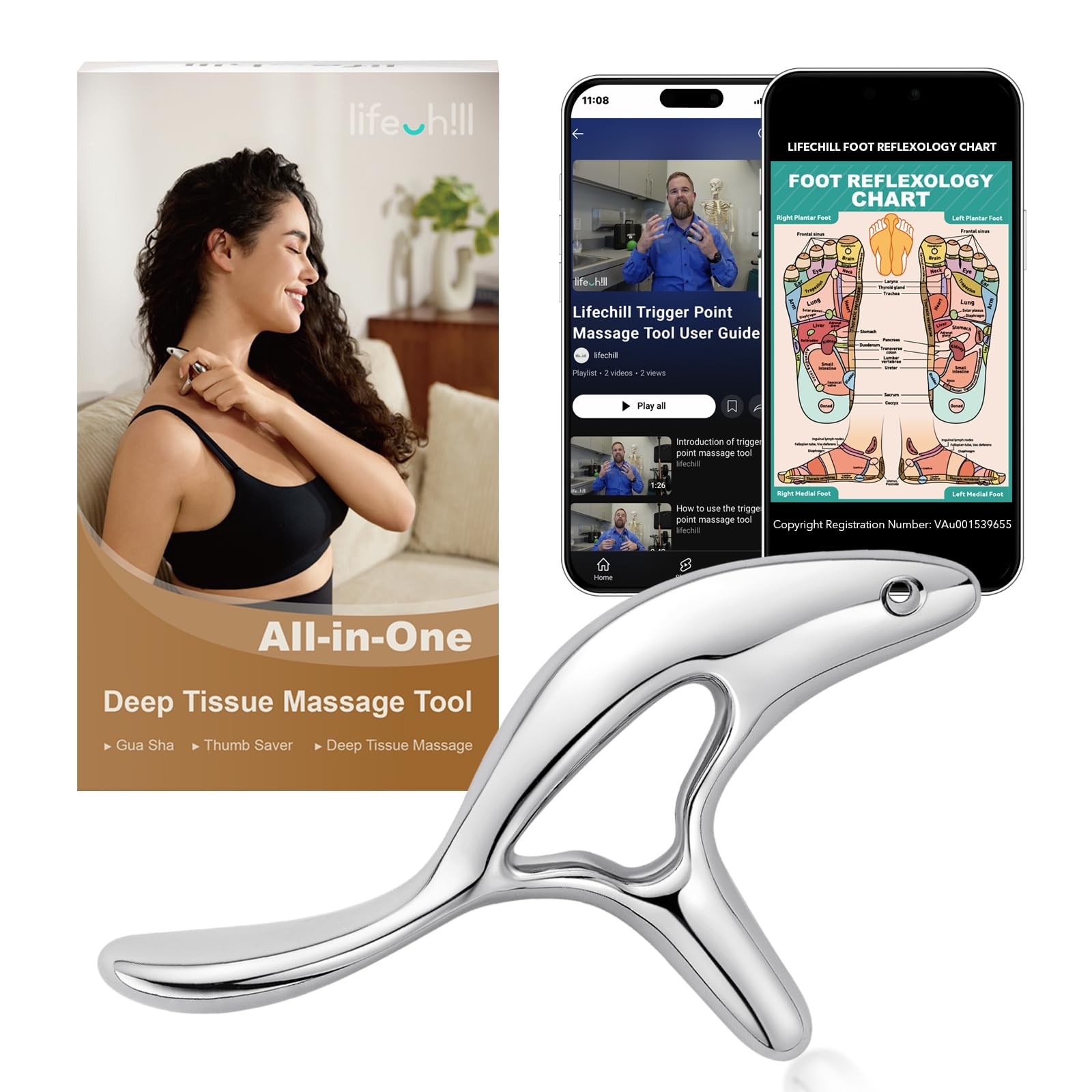 Trigger Point Massage Tool for Deep Tissue Massage & Gua Sha, HSA Muscle Scra…