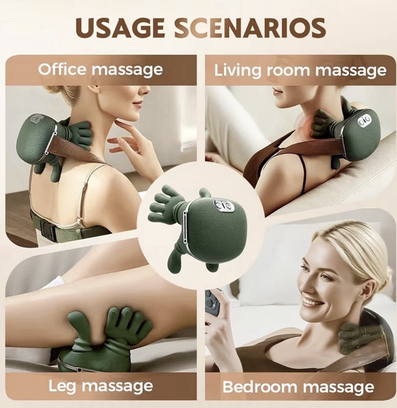 Electric Neck & Shoulder Massager with Heat Shiatsu 4D Kneading Pain Relief TOP