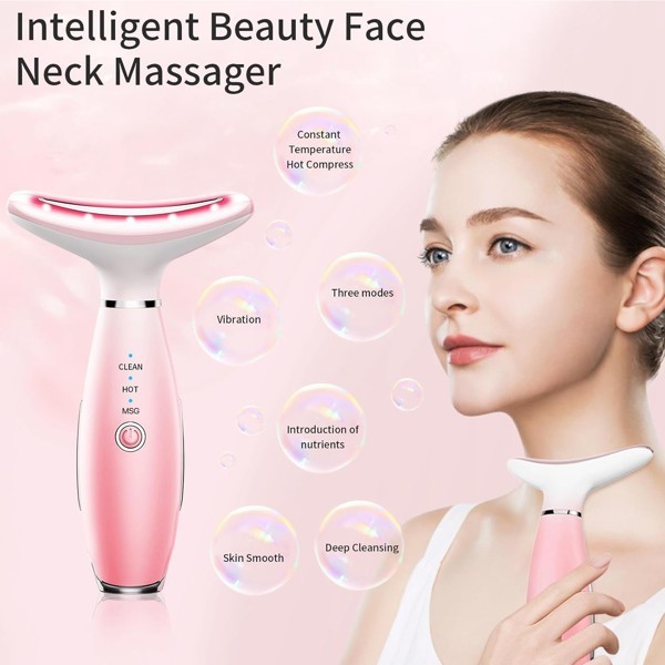 Facial & Neck Massager 3-in-1 Heated Face Sculpting Tool Vibration Skin Care Dev
