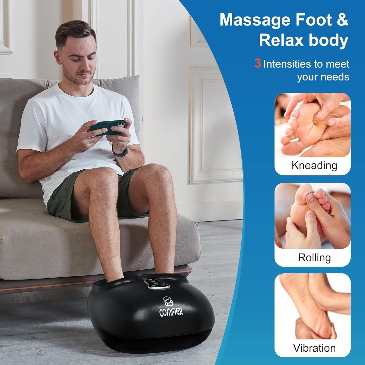 Heated Foot Massager with Vibration – Ideal Gift for Him & Her, Size Up to 13